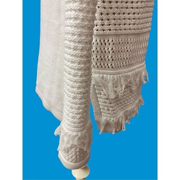 Workshop Republic Clothing White Cotton Fringe Sweater / SZ: xs - Picture 5 of 6